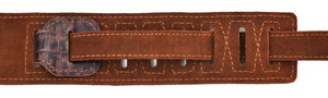 Magma Leathers 2.52" Delux Argentinean Leather Guitar Strap Crocodrile Brown (07MCO02.)