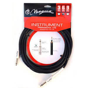 Magma Instrument Cable, 1/4" Right Angle Rean By Neutrix, 20 ft. (MC102) Black
