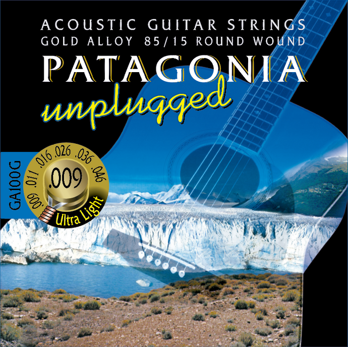 Patagonia Acoustic Guitar Strings Ultra Light Gauge 85/15 Bronze Set, .009 - .046 (GA100G)