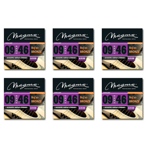 Magma Acoustic Guitar Strings Extra Light Gauge 80/20 Bronze Set, .009 - .046 (GA110B80)