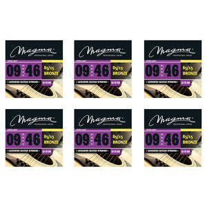 Magma Acoustic Guitar Strings Extra Light Gauge 85/15 Bronze Set, .009 - .046 (GA110B85)