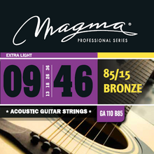Load image into Gallery viewer, Magma Acoustic Guitar Strings Extra Light Gauge 85/15 Bronze Set, .009 - .046 (GA110B85)
