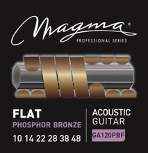 Load image into Gallery viewer, Magma Acoustic Guitar Strings Light Gauge FLAT Phosphor Bronze Set, .010 - .048 (GA120PBF)
