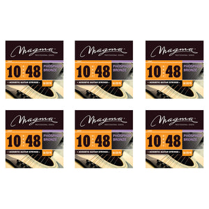 Magma Acoustic Guitar Strings Light Gauge Phosphor Bronze Set, .010 - .048 (GA120PB)
