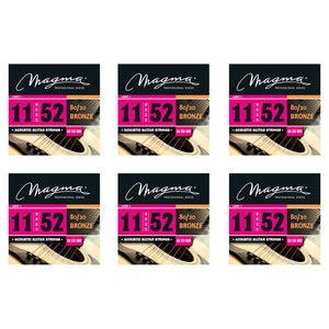 Magma Acoustic Guitar Strings Regular Light Gauge 80/20 Bronze Set, .011 - .052 (GA130B80)