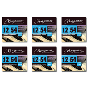 Magma Acoustic Guitar Strings Medium Light Gauge 12 Strings Phosphor Bronze Set, .012 - .054 (GA140PB12)