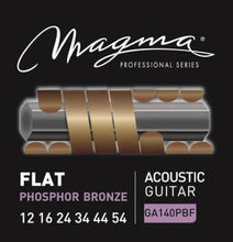 Load image into Gallery viewer, Magma Acoustic Guitar Strings Medium Gauge FLAT Phosphor Bronze Set, .012 - .054 (GA140PBF)
