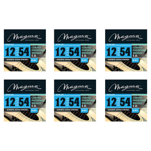 Magma Acoustic Guitar Strings Medium Gauge COATED Phosphor Bronze Set, .012 - .054 (GA140P)