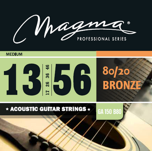Magma Acoustic Guitar Strings Medium Gauge 80/20 Bronze Set, .013 - .056 (GA150B80)