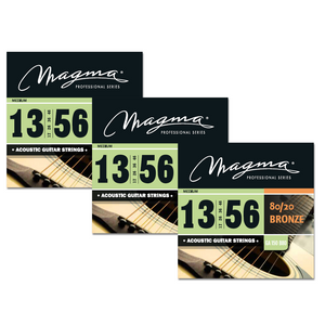 Magma Acoustic Guitar Strings Medium Gauge 80/20 Bronze Set, .013 - .056 (GA150B80)