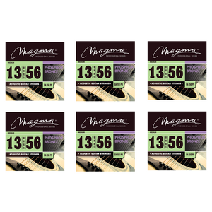 Magma Acoustic Guitar Strings Medium Gauge Phosphor Bronze Set, .013 - .056 (GA150PB)