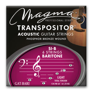 Magma Acoustic Guitar Strings TRANSPOSITOR SI-B BARITONE - Phosphor Bronze Wound (GAT-BARI)