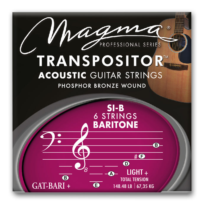 Magma Acoustic Guitar Strings TRANSPOSITOR SI-B BARITONE+ Phosphor Bronze Wound (GAT-BARI+)