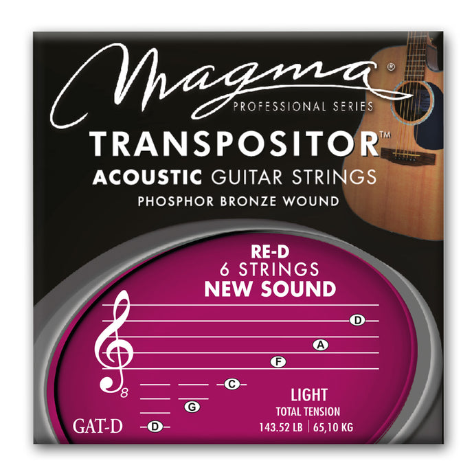 Magma Acoustic Guitar Strings TRANSPOSITOR RE-D NEW SOUND - Phosphor Bronze Wound (GAT-D)