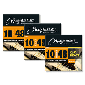 Magma Acoustic Guitar Strings Regular Light Gauge 85/15 Bronze Set, .010 - .048 (GA120B85)