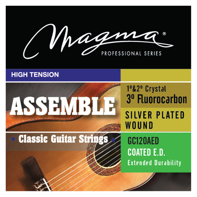 Magma Classical Guitar Strings High Tension ASSAMBLE Nylon-Carbon - COATED Silver Plated Copper (GC120AED)