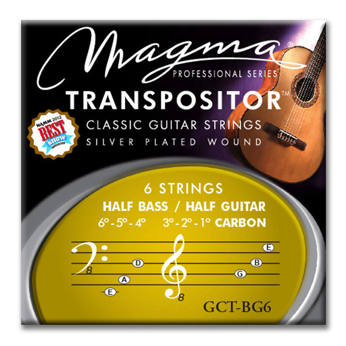 Magma Classical Guitar Strings TRANSPOSITOR HALF BASS/ HALF GUITAR - Silver Plated Copper (GCT-BG6)