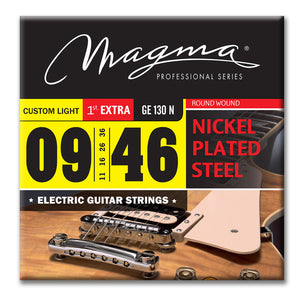 Magma Electric Guitar Strings Custom Ligth Gauge Nickel-Plated Steel Set, .009 - .046 (GE130N)