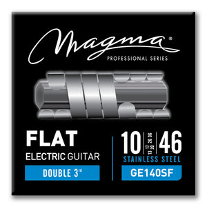 Magma Electric Guitar Strings Light Gauge FLAT Stainless Steel Set, .010 - .046 (GE140SF)