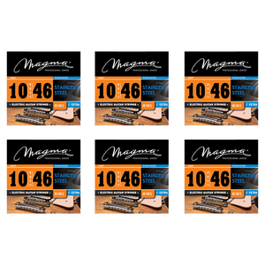 Magma Electric Guitar Strings Regular Light Gauge Stainless Steel Set, .010 - .046 (GE140S)