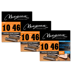 Magma Electric Guitar Strings Regular Light Gauge Stainless Steel Set, .010 - .046 (GE140S)