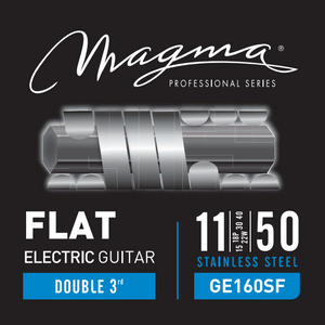 Magma Electric Guitar Strings Light Gauge FLAT Stainless Steel Set, .011 - .050 (GE160SF) hi