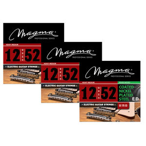 Magma Electric Guitar Strings Heavy Medium Gauge COATED Nickel-Plated Steel Set, .012 - .052 (GE170ED)