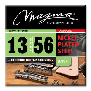 Magma Electric Guitar Strings Heavy A Tuning Gauge Nickel-Plated Steel Set, .013 - .056 (GE180N)