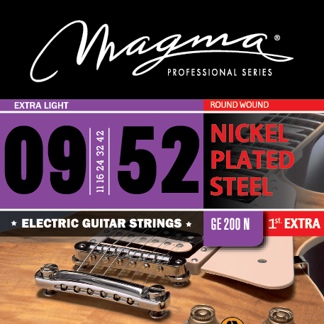 Electric Guitar Strings Ex. Light/7 strings Gauge Nickel-Plated Steel Set, .009 - .052 (GE200N)
