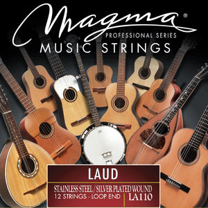 Magma LAUD 12 Strings Loop End Steel / Silver Plated Wound Set (LA110)