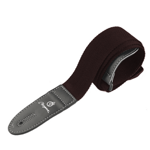 Magma Leathers  2" Soft-hand Polypropylene Guitar Strap with Leather Ends Chocolate (07MP08.)