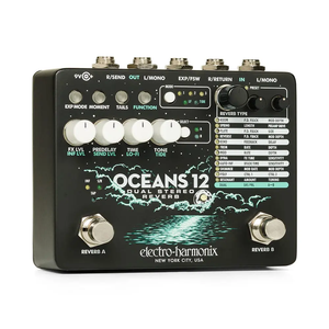 EHX Electro-Harmonix Oceans 12 Dual Stereo Reverb Guitar Effects Pedal