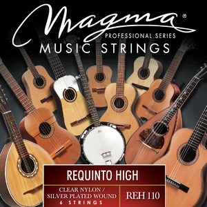 Magma REQUINTO Guitar Strings High Tension Black Nylon - Silver Plated Wound Set (REH110)