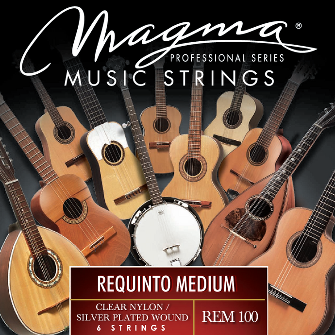 Magma REQUINTO Guitar Strings Medium Tension Clear Nylon - Silver Plated Wound Set (REM100)