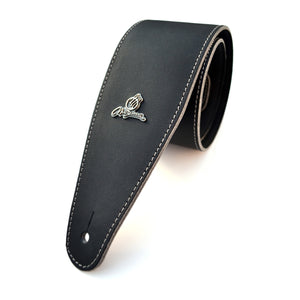 Magma Leathers 3.15" Delux Argentinean leather Bass Strap Black (07MC01B.)