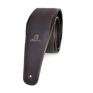 Magma Leathers 2.52" Delux Argentinean padded Brown Leather Guitar Strap (07MC02A.)