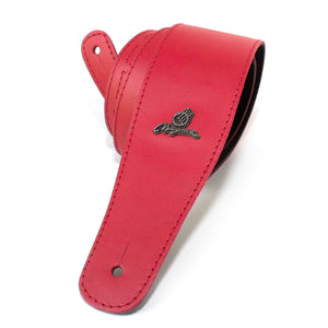 Magma Leathers 2.52" Delux Argentinean leather Guitar Strap Red (07MC05.)