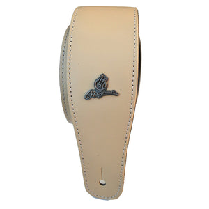 Magma Leathers 3.15" Delux Argentinean leather Bass Strap Ivory (07MC10B.)