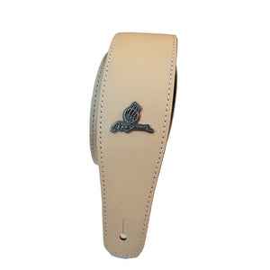 Magma Leathers 2.52" Delux Argentinean leather Guitar Strap Ivory (07MC10.)