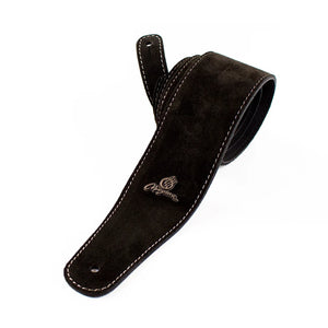 Magma Leathers 2.52" Delux Argentinean Chamois Leather Guitar Strap Black (07MD01L.)