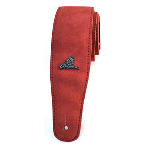 Magma Leathers 2.52" Delux Argentinean Chamois Leather Guitar Strap Red (07MD05L.)