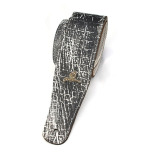 Magma Leathers 2.52" Delux Argentinean Leather Guitar Strap Iguana black-white (07ML01.)