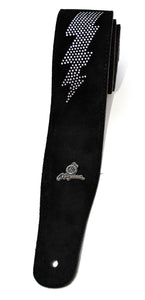 Magma Leathers 2.52" Delux Argentinean Chamois Leather Guitar Strap Black with Ray (07MO01R.)