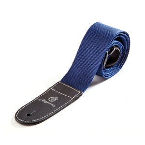 Magma Leathers  2" Soft-hand Polypropylene Guitar Strap with Leather Ends Blue (07MP03.)