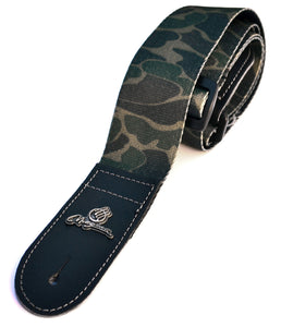 Magma Leathers 2" Soft-hand Polyester Guitar Strap Sublimation-Printed with Camouflaged Design, Genuine Leather Ends (07MP05.)
