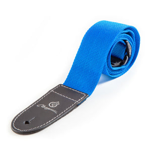 Magma Leathers  2" Soft-hand Polypropylene Guitar Strap with Leather Ends Bright Blue (07MP07.)
