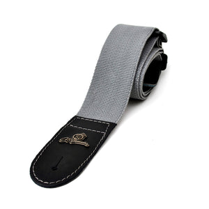 Magma Leathers  2" Soft-hand Polypropylene Guitar Strap with Leather Ends Grey (07MP09.)