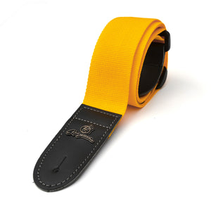 Magma Leathers  2" Soft-hand Polypropylene Guitar Strap with Leather Ends Yellow (07MP12.)