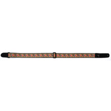 Load image into Gallery viewer, Magma Leathers 2&quot; Soft-hand Polyester Guitar Strap Sublimation-Printed with Red Woodstock  Design, Genuine Leather Ends (07MS01RW.)
