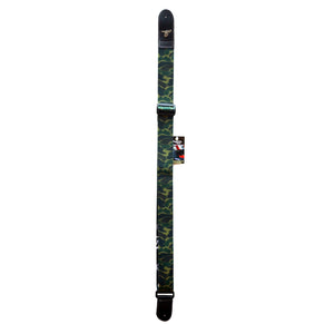 Magma Leathers 1,18" Soft-hand Polyester Ukelele Strap Sublimation-Printed with CAMOUFLAGED Design, Genuine Leather Ends (07MSU05U.)